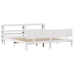 Berkfield Home Beautiful Bed Frame with Headboard without Mattress White 200x200 cm - thumbnail 1
