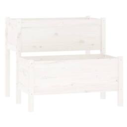 Berkfield Home Planter White 84.5x84x75 cm Solid Wood Pine - thumbnail 3