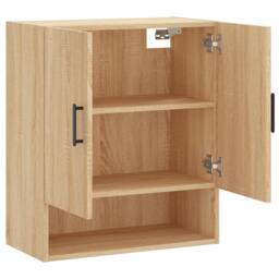 Berkfield Home Wall Cabinet Sonoma Oak 60x31x70 cm Engineered Wood in Light Brown - Size: 60 x 31 x 70 cm - thumbnail 6