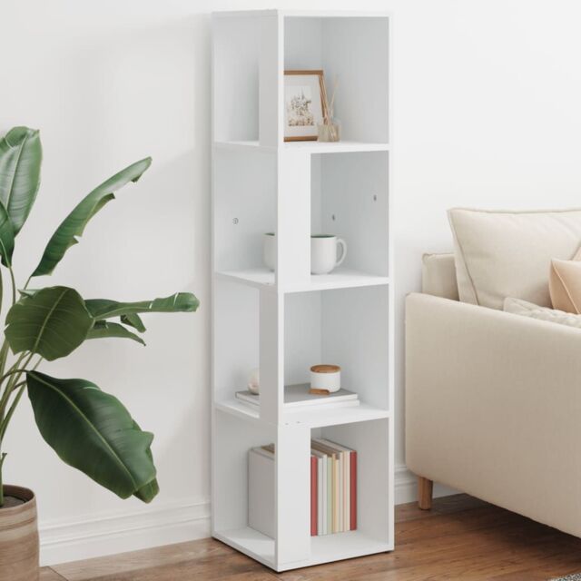 Berkfield Home Corner Cabinet White 33x33x132 cm Engineered Wood - Size: 33 x 33 x 132 cm - image 1