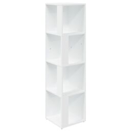 Berkfield Home Corner Cabinet White 33x33x132 cm Engineered Wood - Size: 33 x 33 x 132 cm - thumbnail 2