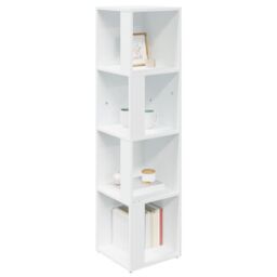 Berkfield Home Corner Cabinet White 33x33x132 cm Engineered Wood - Size: 33 x 33 x 132 cm - thumbnail 4