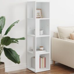 Berkfield Home Corner Cabinet White 33x33x132 cm Engineered Wood - Size: 33 x 33 x 132 cm - thumbnail 1
