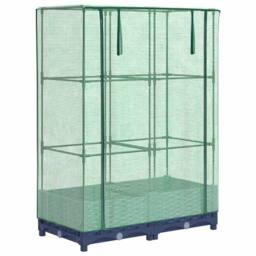 Berkfield Home Raised Bed with Greenhouse Cover Rattan Look 80x40x123 cm in Dark Grey - Size: 80 x 40 x 123 cm - thumbnail 3