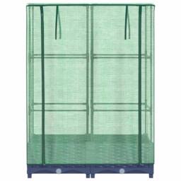 Berkfield Home Raised Bed with Greenhouse Cover Rattan Look 80x40x123 cm in Dark Grey - Size: 80 x 40 x 123 cm - thumbnail 4