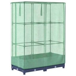 Berkfield Home Raised Bed with Greenhouse Cover Rattan Look 80x40x123 cm in Dark Grey - Size: 80 x 40 x 123 cm - thumbnail 6