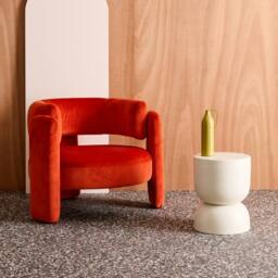 sweeek Side table, end table, metal bedside table Ø32 x H42cm in Cream - thumbnail 3