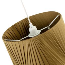 Happy Homewares Modern Olive Green Faux Silk Fabric Organza Tapered Drum Lamp Shade - Size: 12 inches - thumbnail 3