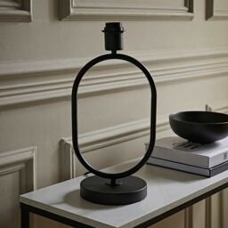 ValueLights Antonia Metal Oval Stem Table Lamp Base in Black - thumbnail 1