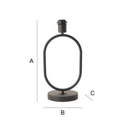 ValueLights Antonia Metal Oval Stem Table Lamp Base in Black - thumbnail 7