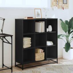 Berkfield Home Bookcase Black 97.5x33x107.5 cm Engineered Wood & Metal - thumbnail 3