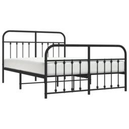 Berkfield Home Metal Bed Frame with Headboard & Footboard Black 140x200 cm - thumbnail 5
