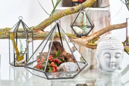 KDMD Glass Terrarium - Lantern Shape in Brown - thumbnail 4