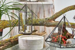 KDMD Glass Terrarium - Lantern Shape in Brown - thumbnail 3