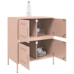 Berkfield Home Sideboard Pink 68x39x79 cm Steel - Size: 68 x 39 x 79 cm - thumbnail 5