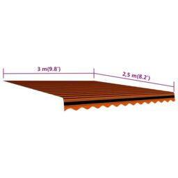 Berkfield Home Awning Top Sunshade Canvas Orange & Brown 300x250 cm - thumbnail 5