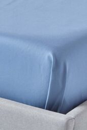 Homescapes Egyptian Cotton Flat Sheet 1000 Thread Count in Bright Blue - Size: Single Flat - thumbnail 3