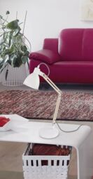 Loops 2 PACK TableDesk Lamp Colour White Moveable Red Cable Shade Wood E14 28W - thumbnail 3