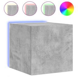 Berkfield Home TV Wall Cabinet with LED Lights Concrete Grey 30.5x35x30 cm