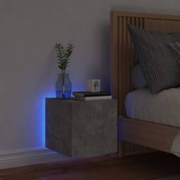 Berkfield Home TV Wall Cabinet with LED Lights Concrete Grey 30.5x35x30 cm - thumbnail 4