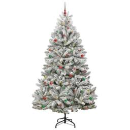 Berkfield Home Artificial Christmas Tree Green & White 270 cm PVC & Metal - thumbnail 6