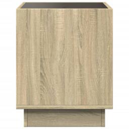 Berkfield Home Decorative Bedside Table with Infinity LED Sonoma Oak 40x40x50 cm in Brown - Size: 40 x 40 x 50 cm - thumbnail 7