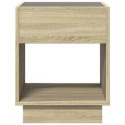 Berkfield Home Decorative Bedside Table with Infinity LED Sonoma Oak 40x40x50 cm in Brown - Size: 40 x 40 x 50 cm - thumbnail 6