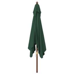 Berkfield Home Durable Garden Parasol with Wooden Pole Green 300x300x273 cm - Size: 300 x 300 x 273 cm - thumbnail 4