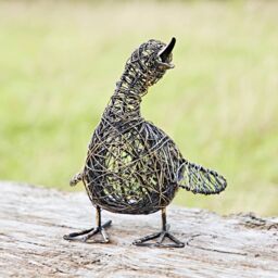 Paper High Janhvi the Small Quacking Duck Wire Garden Ornament in Bronze - thumbnail 3