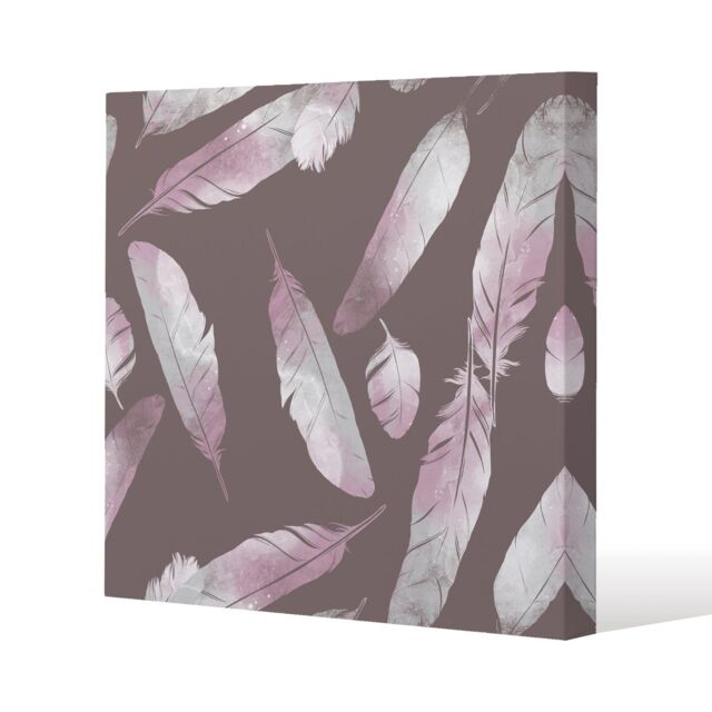 Benjamin Tate Design Imprints bird feathers (Canvas Print) / 127 x 127 x 4cm in Natural - Size: 127 x 127 x 4 cm - image 1