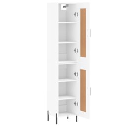 Berkfield Home Highboard White 34.5x34x180 cm Engineered Wood - thumbnail 4