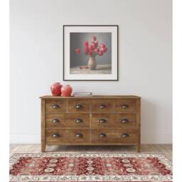 The Rug Shop UK Red Bordered Floral 7mm Pile Stain-Resistant Traditional Rug - Size: 160 cm x 230 cm - thumbnail 2