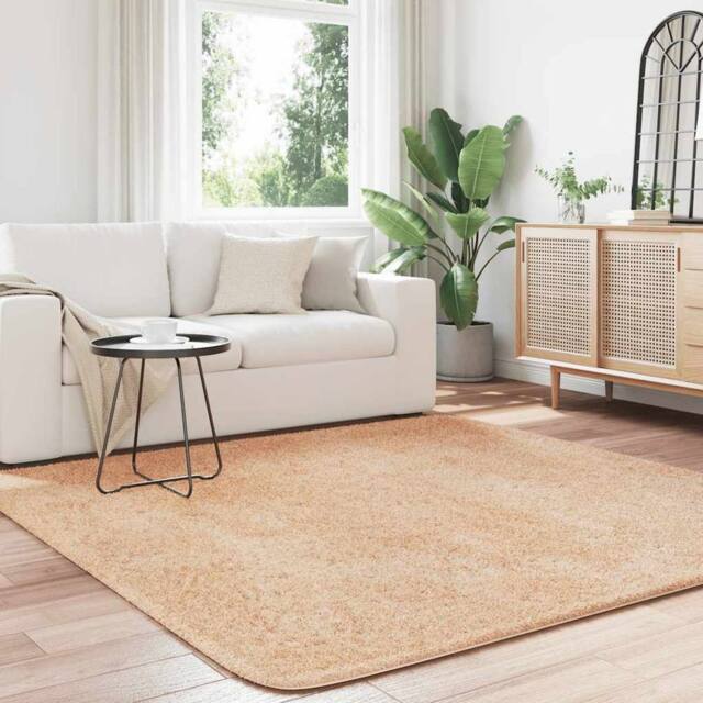 Berkfield Home Shaggy Rug High Pile NAVARRA Beige 200x200 cm Polyester - Size: Medium - image 1
