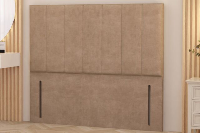 "Somnior Austin Plush Velvet 54"" Floor Standing Upholstered Divan Headboard in Beige - Size: Double" - image 1