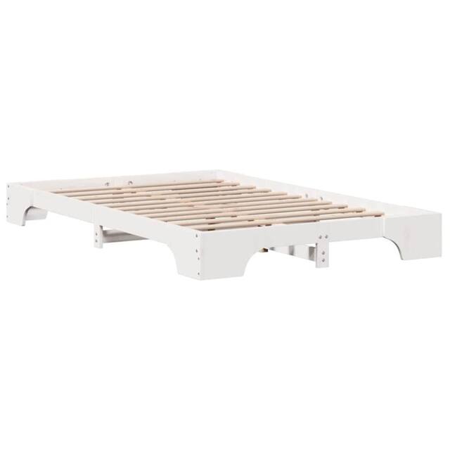 Berkfield Home Bed Frame White Solid wood 120 x 190 cm Durable Solid Bed Frame - image 1