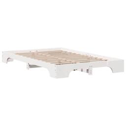 Berkfield Home Bed Frame White Solid wood 120 x 190 cm Durable Solid Bed Frame - thumbnail 7