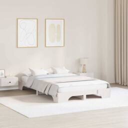 Berkfield Home Bed Frame White Solid wood 120 x 190 cm Durable Solid Bed Frame - thumbnail 2