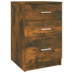 Berkfield Home Spacious Bed Cabinet Smoked Oak 40x40x63 cm Engineered Wood in Brown - Size: 40 x 40 x 63 cm - thumbnail 3