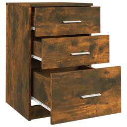 Berkfield Home Spacious Bed Cabinet Smoked Oak 40x40x63 cm Engineered Wood in Brown - Size: 40 x 40 x 63 cm - thumbnail 8