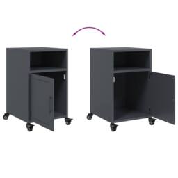 Berkfield Home Bedside Cabinets 2 pcs Anthracite 36x39x59 cm Steel in Dark Grey - Size: 36 x 39 x 59 cm - thumbnail 9