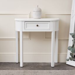 Melody Maison White Half Moon Table - Daventry White Range - thumbnail 4