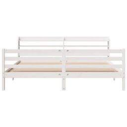 Berkfield Home Bed Frame with Headboard without Mattress White 180x200 cm Super King - thumbnail 4