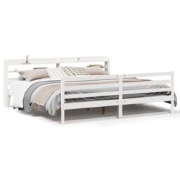 Berkfield Home Bed Frame with Headboard without Mattress White 180x200 cm Super King - thumbnail 2