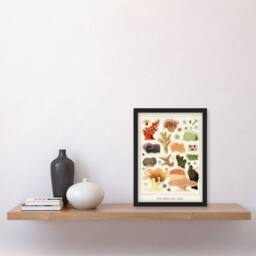 Artery8 William S Kent Framed Wall Art Great Barrier Reef Corals Illustration in White - Size: A4 - thumbnail 2