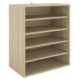 Berkfield Home Shoe Cabinet Sonoma Oak 60x35x70 cm Engineered Wood in Brown - Size: 60 x 35 x 70 cm - thumbnail 6