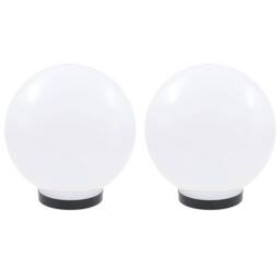 Berkfield Home LED Bowl Lamps 2 pcs Spherical 25 cm PMMA in White - thumbnail 2