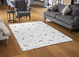 Benjamin Tate Design Feathers & Arrows In Boho Style Rug in Natural - Size: Large - thumbnail 2