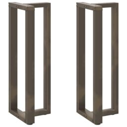 Berkfield Home Bar Table Legs T-Shaped¬†2 pcs Natural Steel 50x35x(110-111) cm Steel in Black - thumbnail 1