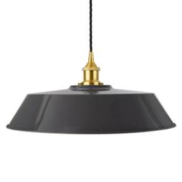 SE Home Slate Grey Large Chancery Pendant Light - Polished Brass - thumbnail 1