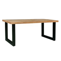 Jaipur Furniture Ltd Induse Dining Table - Mango Wood/Iron - L90 x W180 x H76 cm - Mango PP Saw Finish in Brown - thumbnail 2